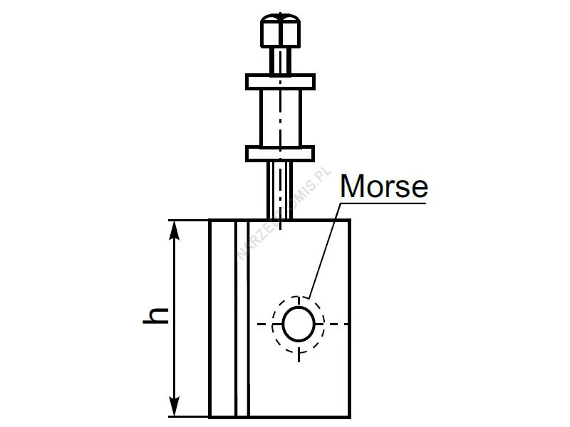 Rysunek techniczny: Oprawka z gniazdem Morse'a do imaka tokarskiego szybkowymiennego: T.4497 100/3 - KOLNO